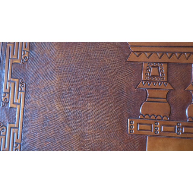 Tihuanaco Teak and Tooled Leather Folding Chair by Angel I. Pazmino for Muebles de Estilo, Ecuador, 1970s For Sale - Image 10 of 18
