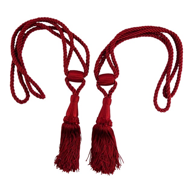 Vintage Burgundy Tasseled Curtain Tie Backs A Pair Chairish