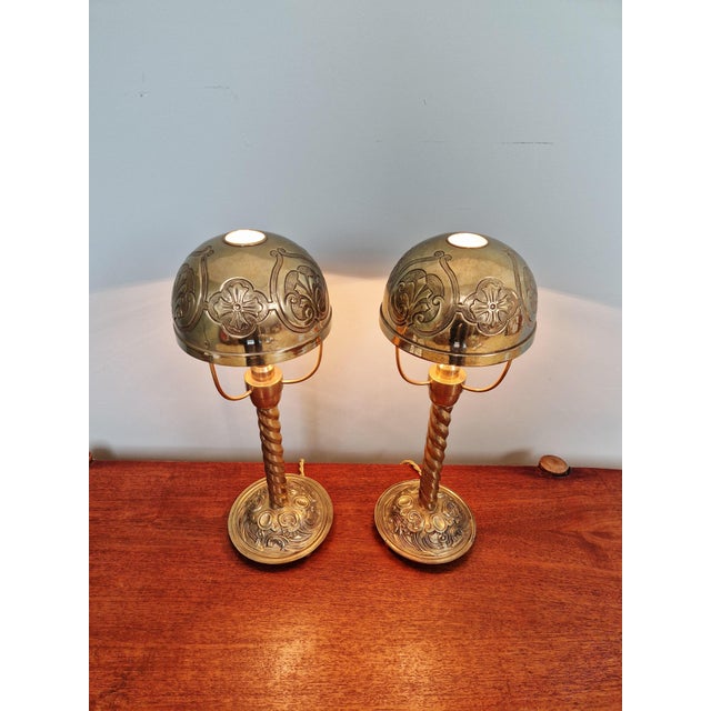Bronze and Brass Table Lamps, 1890s, Set of 2 For Sale - Image 9 of 17