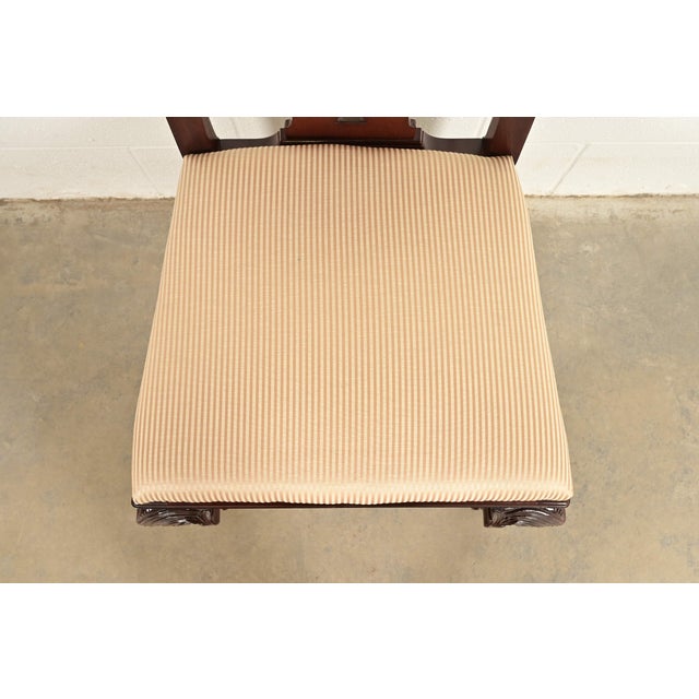 Wood Baker Furniture Chippendale Carved Mahogany Side Chairs or Dining Chairs, Pair For Sale - Image 7 of 13