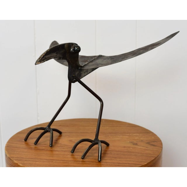 Mid Century Steel Brutalist Bird Table Sculpture For Sale - Image 9 of 12