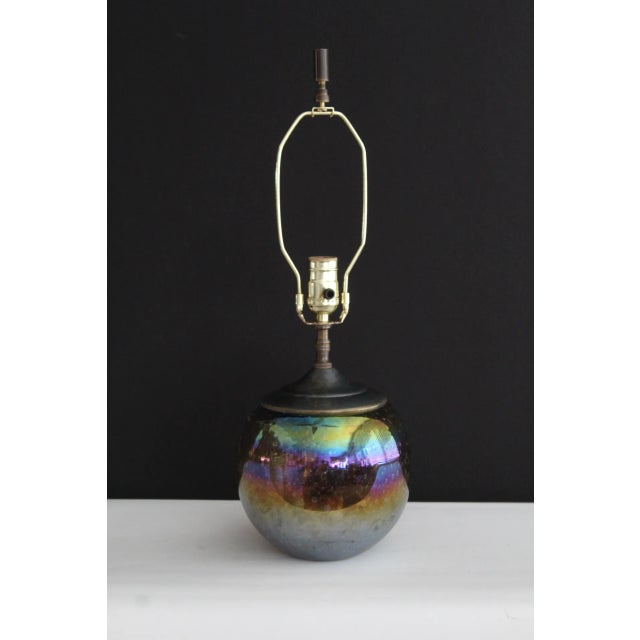 1940s Iridescent Murano Style Sphere Lamp For Sale - Image 12 of 12