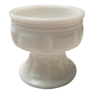 Vintage Milk Glass Pedestal Base With Square Panels