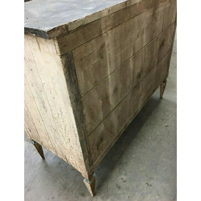 Wood Italian Tuscan Painted Three Drawer Commode Dresser For Sale - Image 7 of 9