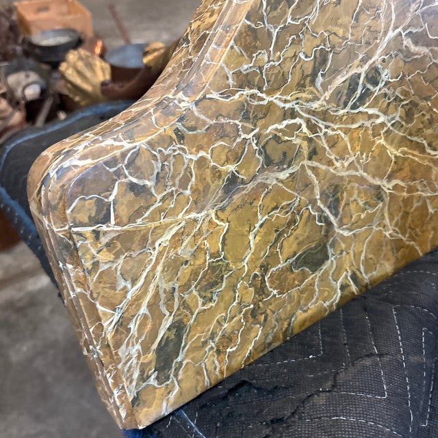 Gold Faux Marble Console Bracket With Decorative Single Lion Leg For Sale - Image 8 of 11