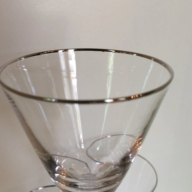 Platinum Rim Fostoria Wine Glasses - Set of 6 For Sale - Image 12 of 13