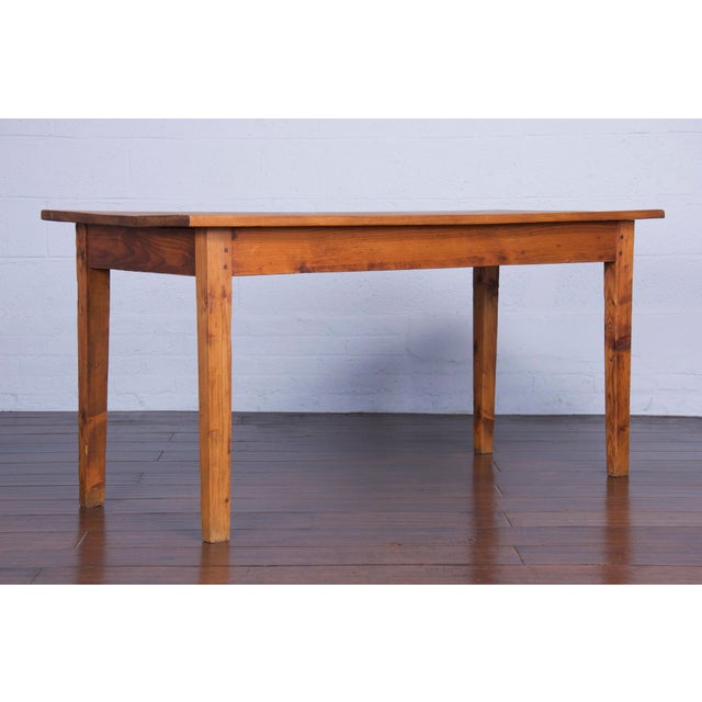 Antique French Farmhouse Rustic European Pine Dining Table | Chairish