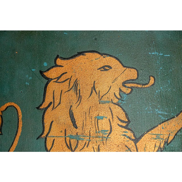 Burgundy Collection of Three Antique Hand-Painted Metal Shields English Medieval Heraldic Designs Art For Sale - Image 8 of 17