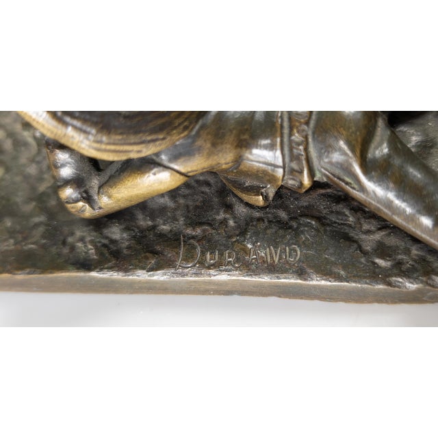 19th Century French Bronze of a Boy Fascinated by a Cat, Signed Durand For Sale - Image 10 of 11