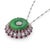 1950s Mid Century Diamond Ruby Jade 18k White Gold Necklace For Sale - Image 5 of 5