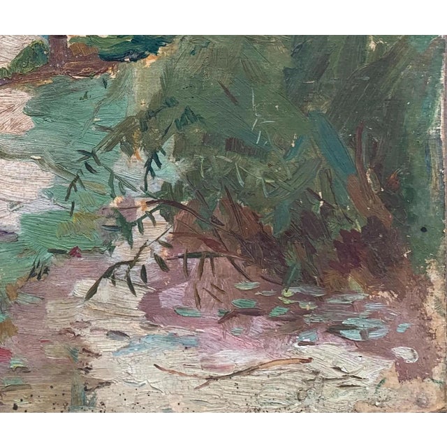 Vintage River Landscape Oil Painting, Ukrainian Art, 1960s 24-28 For Sale - Image 6 of 6