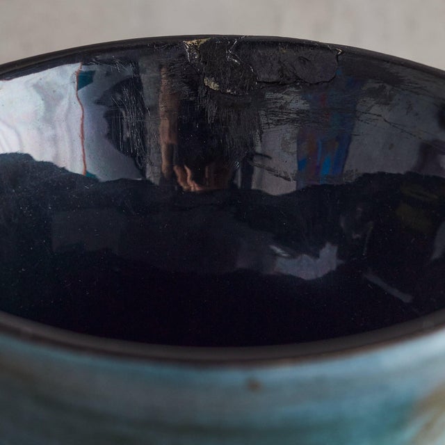 Mid 20th Century French Blue Ceramic Vase by Jean de Lespinasse, 1960s For Sale - Image 5 of 8