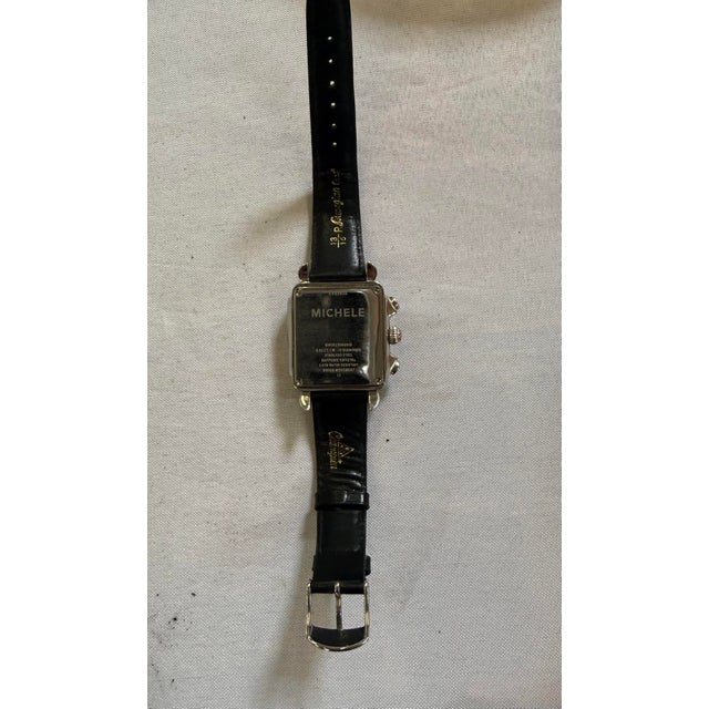 2010s Michele Deco Diamond Dial Stainless Steal Ladies Watch Mw06z00a0040 0.05 CTTW For Sale - Image 5 of 7