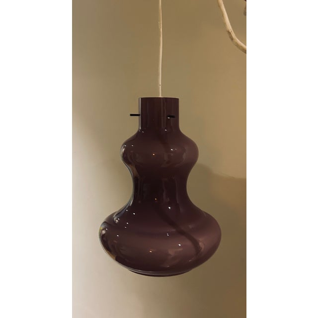 American Vintage Glass Pendant Light, 1970s For Sale - Image 3 of 11