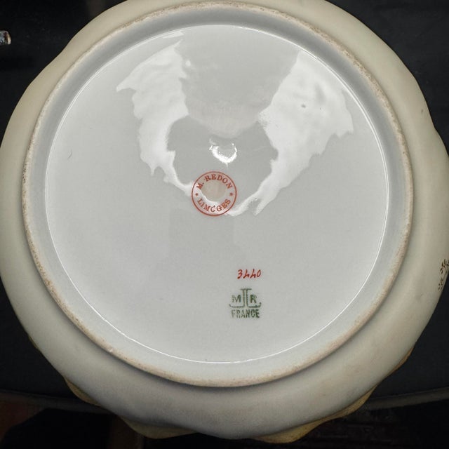 1890s French Martial Redon Limoges Gilt Floral Scalloped Bowl For Sale In Providence - Image 6 of 6