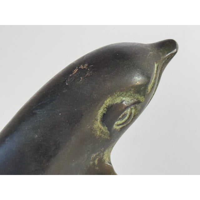 Brutalist Bronze Dolphin Sculpture, France, 1970s For Sale - Image 4 of 10
