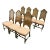 Set of 7 Antique Vintage Solid Walnut Rustic European Style Cane Back Dining Side Chairs For Sale