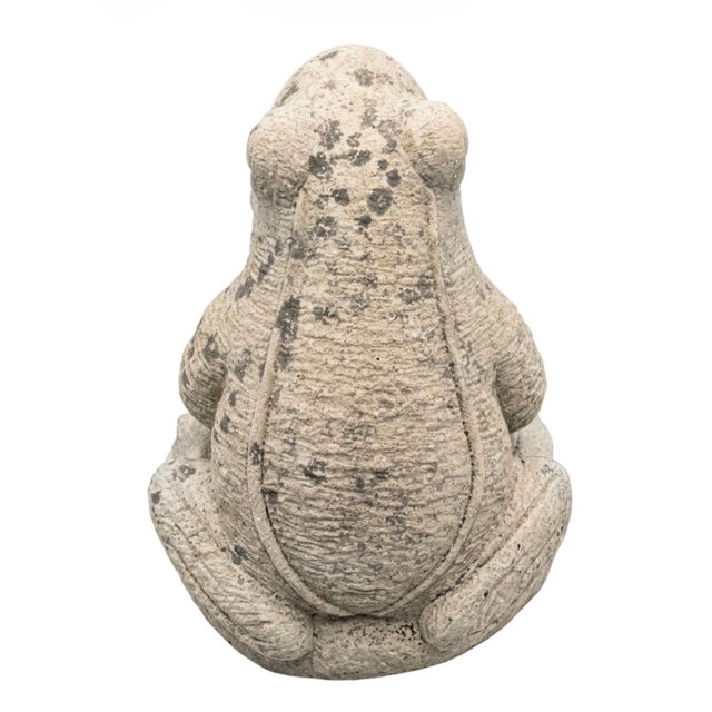 Vintage-Style Large Cast Stone Frog Fountain Spouter For Sale - Image 4 of 9