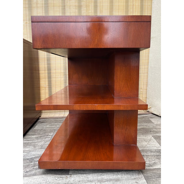A Pair of Walnut Nightstands by Ralph Lauren Modern Hollywood Home Collection For Sale - Image 9 of 17