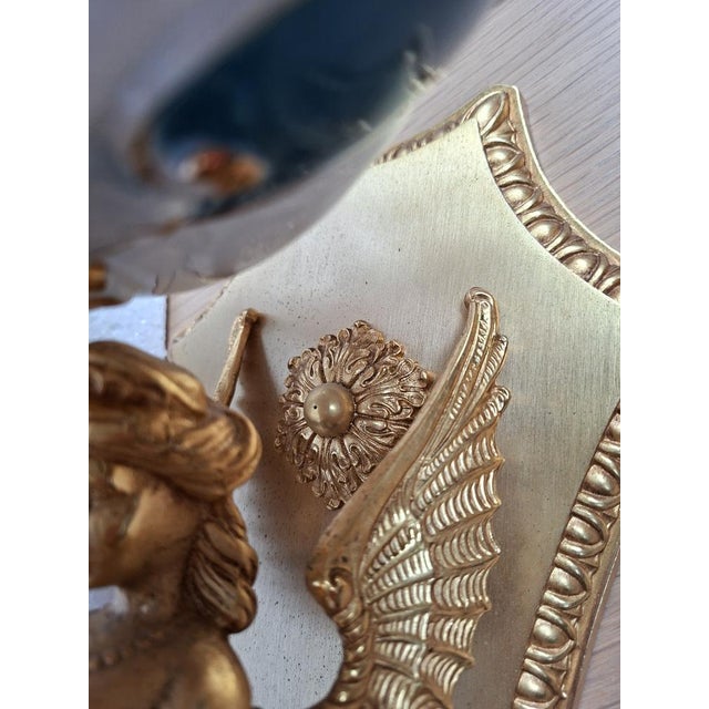 Vintage Wall Lights in Gold-Plated Brass and Cobalt Blue Porcelain, 1990, Set of 8 For Sale - Image 10 of 12