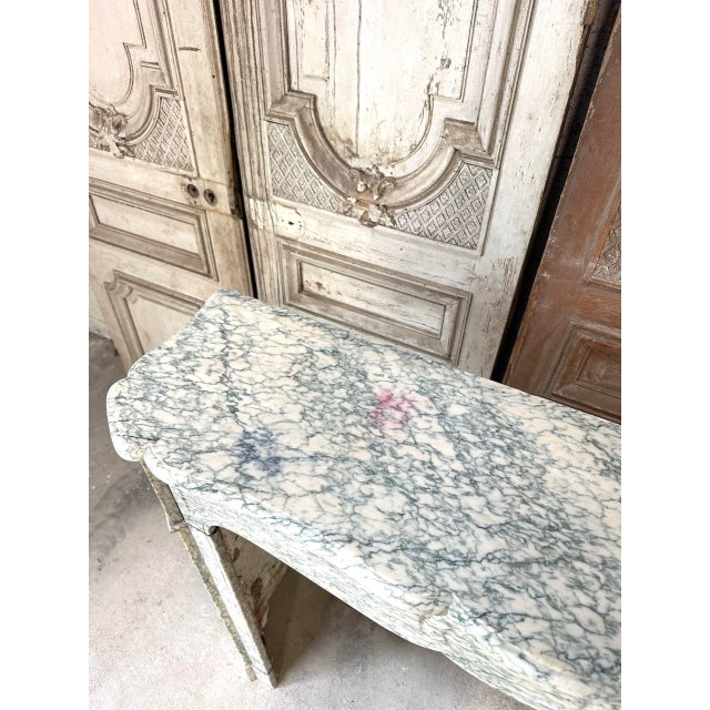 French Fireplace in Green Marble, 1900s For Sale - Image 5 of 11