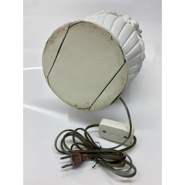 1950s Relocation Super Sale! 1950s Allover High Relief Floral Table Lamp For Sale - Image 5 of 9