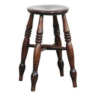Antique English Windsor Stool, 1700s For Sale