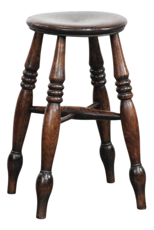 Antique English Windsor Stool, 1700s