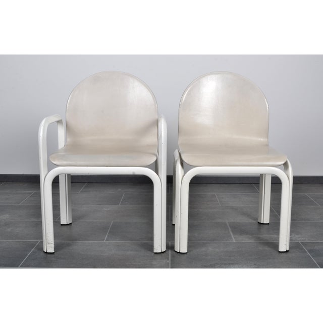 Orsay Dining Set in Leather by Gae Aulenti for Knoll, 1970s, Set of 7 For Sale - Image 16 of 18