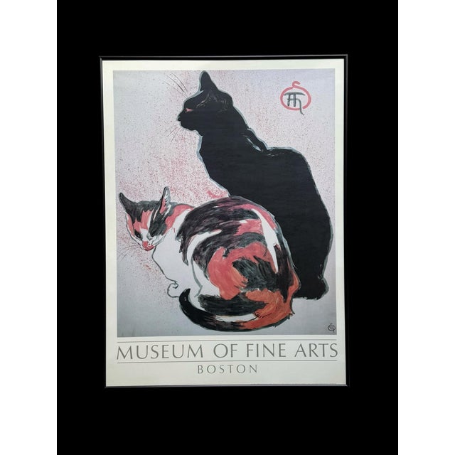 1980s 1980s Two Cats Framed Art Poster Museum of Fine Arts For Sale - Image 5 of 11
