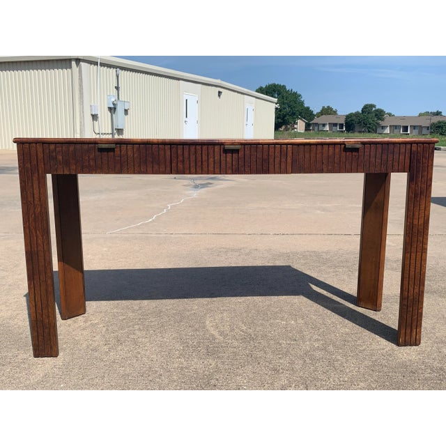Gorgeous Mid Century American of Martinsville console table. Has some superficial scratching in wood listed in photos. The...