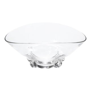 Mid-Century Modernist Bowl W/ Organic Sculptural Base Signed Steuben For Sale