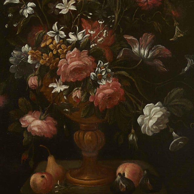 Baroque Still Lifes of Flowers, 1800s, Oil Painting on Canvas, Set of 2 For Sale - Image 3 of 11