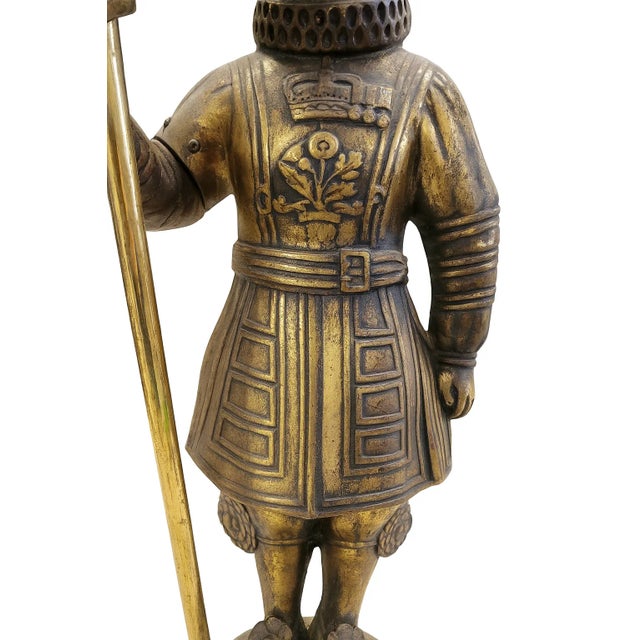 Vintage Cast Metal Beefeater Guard Statue — 32″ Tall — English Traditional For Sale - Image 4 of 10