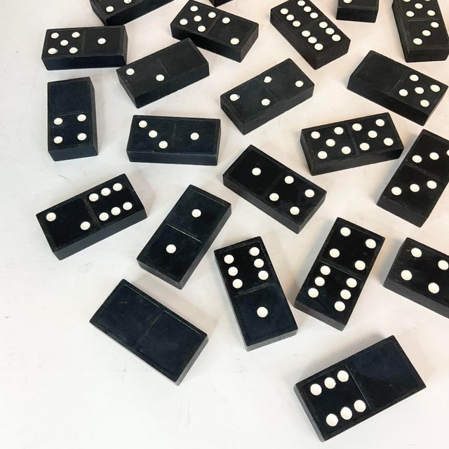 Mid-Century Modern 1950s Mid-Century Boho Chic Dominos Game Pieces - Complete Set of 28. For Sale - Image 3 of 7