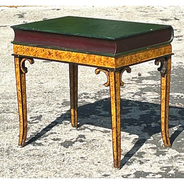Wood Vintage Regency Giant Book Side Table For Sale - Image 7 of 12