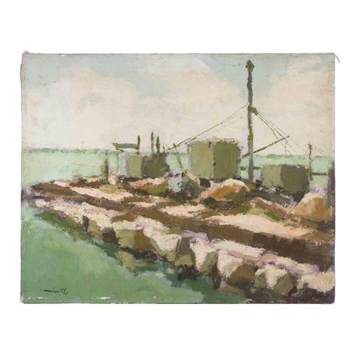 1970s Franco Marzilli, Seaview, 1970s, Oil Painting on Canvas For Sale - Image 5 of 5