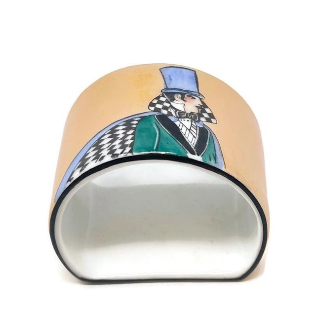 Art Deco 1920s Noritake Morimura Japanese Lusterware Set of 2 French Flapper Napkin Holders in Original Gift Box For Sale In Nashville - Image 6 of 11