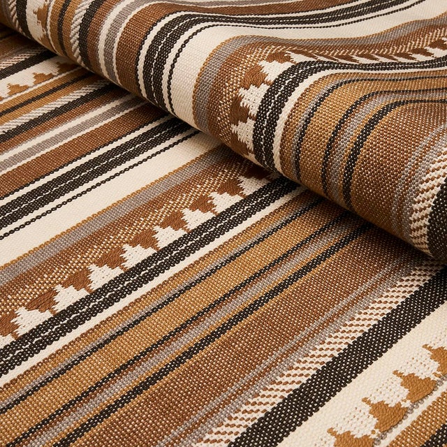 Contemporary Sample - Schumacher Zuni Stripe Fabric in Dune For Sale - Image 3 of 4