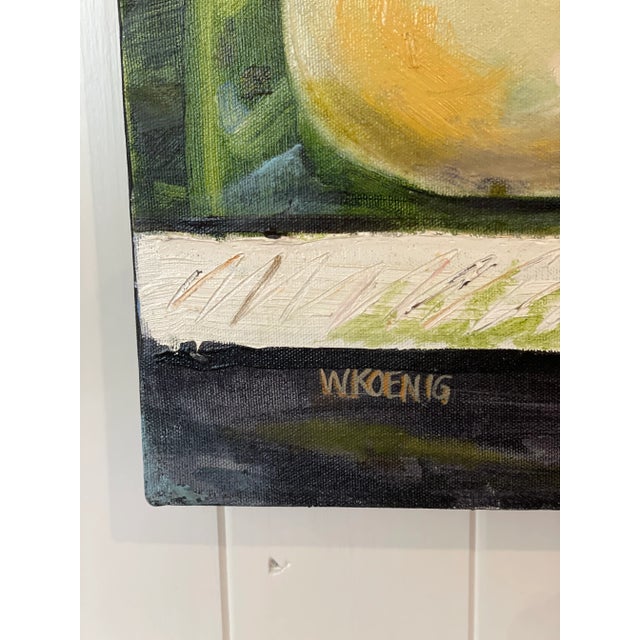 Contemporary “Pears as Sun & Moon” Original Contemporary Impressionist Acrylic Painting by Will Koenig For Sale - Image 3 of 5