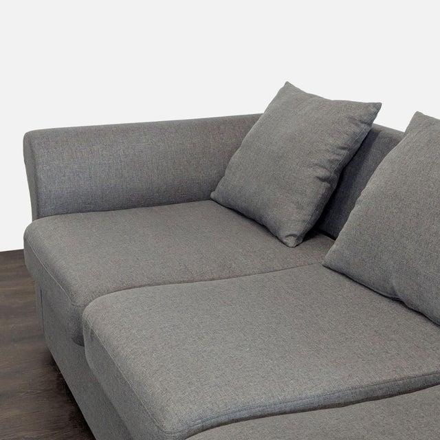 Modern 3-Seat Gray Sofa With Cushions For Sale In San Francisco - Image 6 of 9