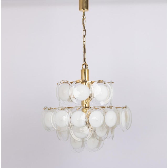 Murano Glass Disc Chandelier by Vistosi for Mazzega, Italy, 1970s For Sale - Image 3 of 13