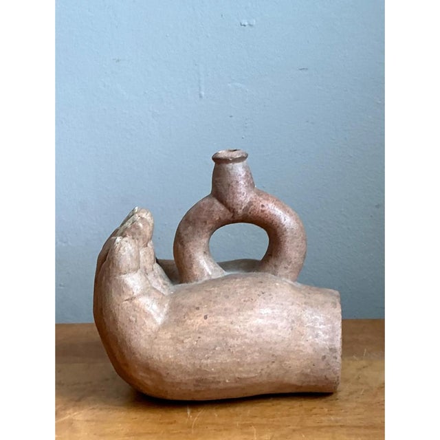 Vintage Sculptural Terracotta Vase For Sale - Image 10 of 12