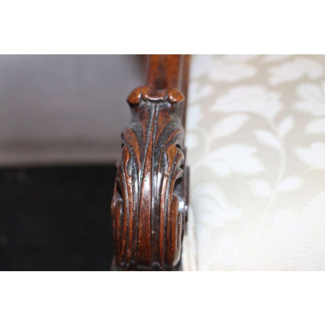 Antique French Louis XIV Style Carved Walnut Ivory White Arm Chairs - Set of 2 For Sale - Image 12 of 18