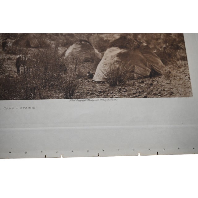 1900 - 1909 Edward S. Curtis "Mescal Camp – Apache" Original Vintage Photogravure on Japon Vellum, 1903, Cardozo Collection For Sale - Image 5 of 5
