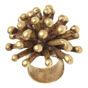 Vintage Bronze Studio Sputnik Starburst Sculptural Ring Attributed to Pal Kepenes Size 4.75