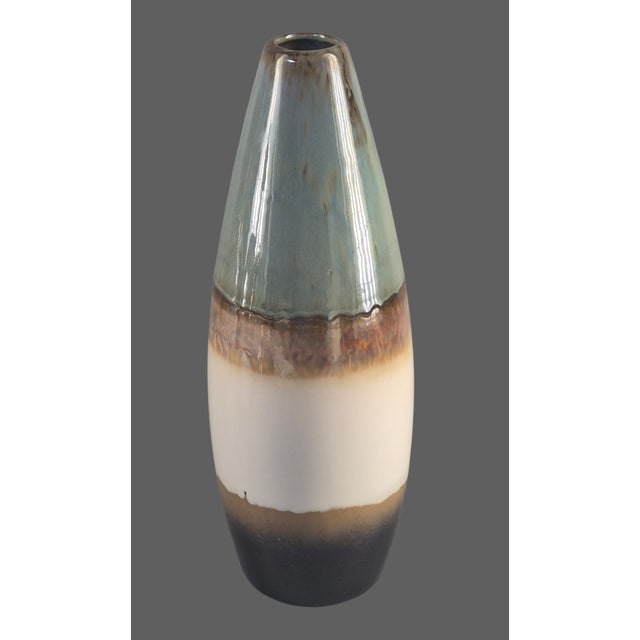 Ceramic Mid-Century-Modern Glazed Pottery Multi Colored Tube Vase For Sale - Image 7 of 9
