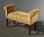 French Country Vintage Ethan Allen Rolled Arm Bench W Gold Velvet Fabric & Decorative Nails For Sale - Image 3 of 12