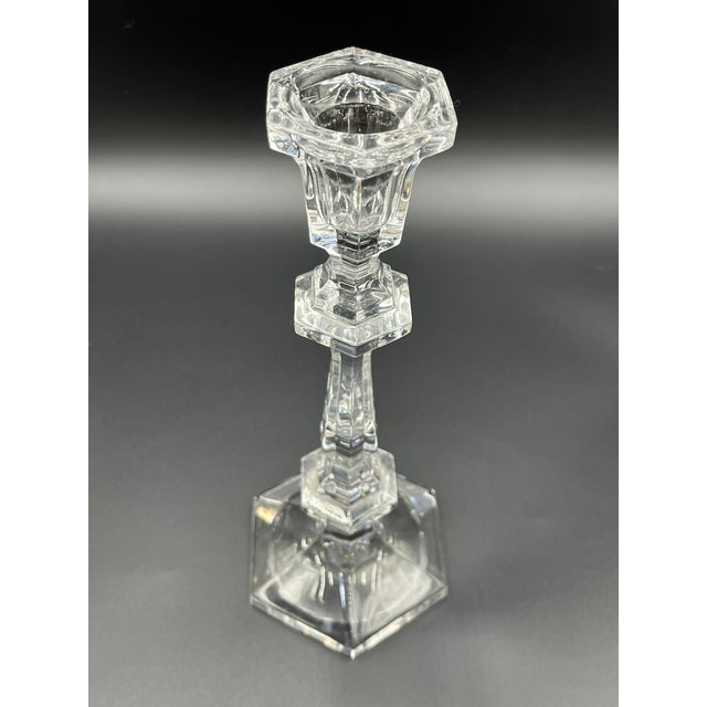 Vintage Classic Cut Glass Candleholders from Baccarat, 1950s, Set of 3 For Sale - Image 7 of 16