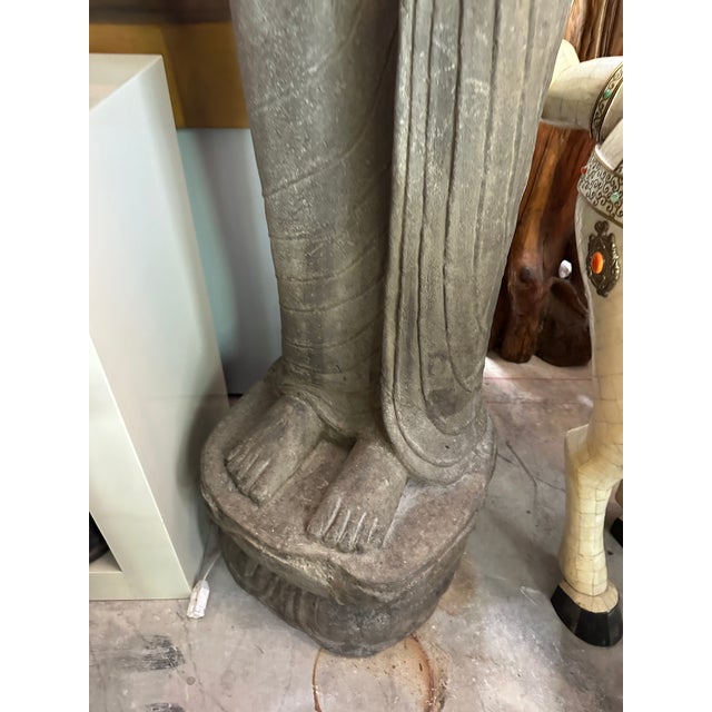 1970s Vintage Oversized Standing Buddha Statue For Sale - Image 5 of 10
